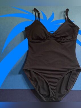Merona ~ Brown ~ One Piece Swimsuit Adjustable Straps~ Great Condition